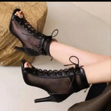 Funki Buys | Boots | Women's Mesh Lace Up Buckle Ankle Boots