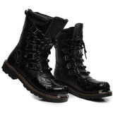 Funki Buys | Boots | Men's Gothic Punk Buckle Strap Biker Boots