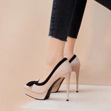 Funki Buys | Shoes | Women's Suede Bow Tie High Heel Stiletto