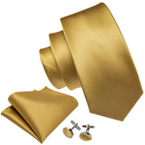 Funki Buys | Neckties | Men's 3pcs Silk Gold Premium Tie Set