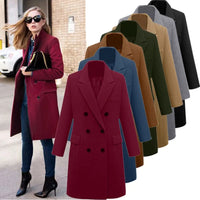 Funki Buys | Jackets | Women's Long Slim Winter Coat | Wool Blend