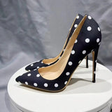Funki Buys | Shoes | Women's Silk Polka Dot Pointed Toe Heels