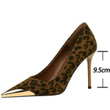 Funki Buys | Shoes | Women's Leopard Print Stilettos Metal Heel