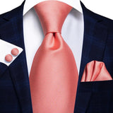 Funki Buys | Neckties | Men's 3 Pcs Stylish Pink Silk Tie Sets