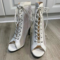 Funki Buys | Boots | Women's Mesh Peep Toe Stiletto Booties