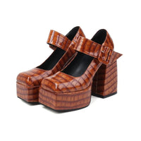 Funki Buys | Shoes | Women's Stone Pattern High-Heel Platform