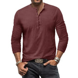 Funki Buys | Shirts | Men's Casual Long Sleeve Henly Shirt