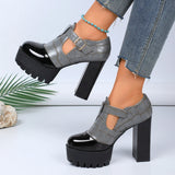 Funki Buys | Shoes | Women's Chunky Block Heeled Mary Janes