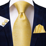 Funki Buys | Neckties | Men's Stylish 3 Pcs Yellow Tie Set