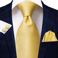 Funki Buys | Neckties | Men's Stylish 3 Pcs Yellow Tie Set