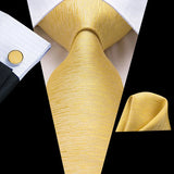 Funki Buys | Neckties | Men's Stylish 3 Pcs Yellow Tie Set