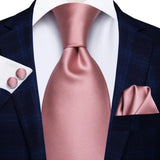 Funki Buys | Neckties | Men's 3 Pcs Stylish Pink Silk Tie Sets