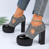 Funki Buys | Shoes | Women's Chunky Block Heeled Mary Janes