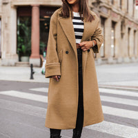 Funki Buys | Jackets | Women's Long Suit Collar Woolen Overcoat