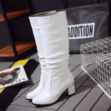 Funki Buys | Boots | Women's Knee High Block Heeled Boots