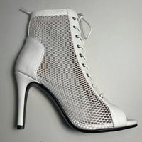 Funki Buys | Boots | Women's Mesh Peep Toe Stiletto Booties
