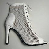 Funki Buys | Boots | Women's Mesh Peep Toe Stiletto Booties