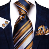 Funki Buys | Neckties | Men's Formal 3pcs Gold Tie Set