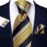 Funki Buys | Neckties | Men's Formal 3pcs Gold Tie Set