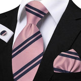 Funki Buys | Neckties | Men's Classic Striped Jacquard Tie Set