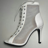 Funki Buys | Boots | Women's Mesh Peep Toe Stiletto Booties