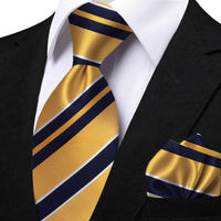 Funki Buys | Neckties | Men's Classic Striped Jacquard Tie Set