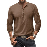 Funki Buys | Shirts | Men's Casual Long Sleeve Henly Shirt