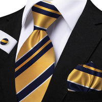 Funki Buys | Neckties | Men's Classic Striped Jacquard Tie Set