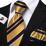 Funki Buys | Neckties | Men's Classic Striped Jacquard Tie Set
