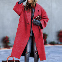 Funki Buys | Jackets | Women's Long Woolen Loose Overcoat