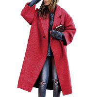Funki Buys | Jackets | Women's Long Woolen Loose Overcoat
