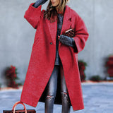 Funki Buys | Jackets | Women's Long Woolen Loose Overcoat