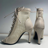 Funki Buys | Boots | Women's Mesh Peep Toe Stiletto Booties