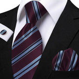 Funki Buys | Neckties | Men's Classic Striped Jacquard Tie Set