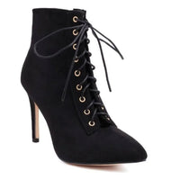 Funki Buys | Boots | Women's Suede Lace Up Stiletto Short Boot