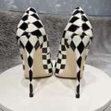 Funki Buys | Shoes | Women's Black and White Checkered Stilettos