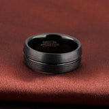 Funki Buys | Rings | Tungsten Brushed Black Bevilled Bands