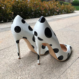 Funki Buys | Shoes | Women's White Black Polka Dot Heels