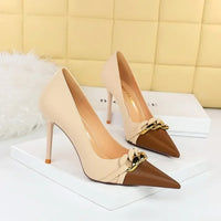 Funki Buys | Shoes | Women's Two Toned Buckle Toe Pumps