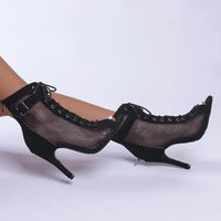 Funki Buys | Boots | Women's Mesh Lace Up Buckle Ankle Boots