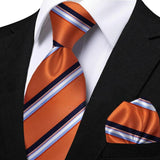 Funki Buys | Neckties | Men's Classic Striped Jacquard Tie Set