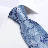 Funki Buys | Neckties | Men's Formal 3pcs Silk Blue Tie Set