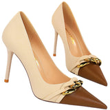 Funki Buys | Shoes | Women's Two Toned Buckle Toe Pumps