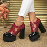 Funki Buys | Shoes | Women's Chunky Block Heeled Mary Janes