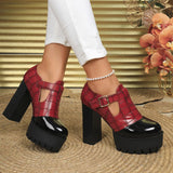 Funki Buys | Shoes | Women's Chunky Block Heeled Mary Janes