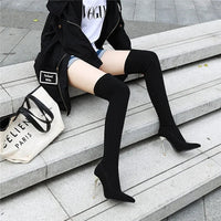 Funki Buys | Boots | Women's Cloth Leopard Print Stiletto Boots