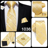 Funki Buys | Neckties | Men's Classic 3 Pcs Yellow Gold Tie Set