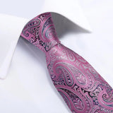 Funki Buys | Neckties | Men's Formal 4pcs Floral Pink Tie Set