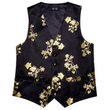 Funki Buys | Vests | Men's Luxury 5 Pcs Black Gold Vest Tie Set