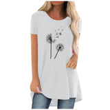 Funki Buys | Shirts | Women's Dandelion Print Plus Size Top